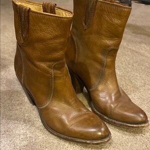 Brown Frye Leather Ankle Boots